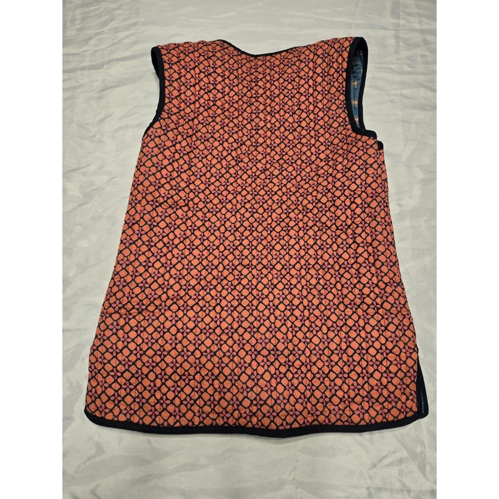 Ratan Jaipur Handmade Reversible Quilted Vest Cotton 11Y Blue Coral India Pocket